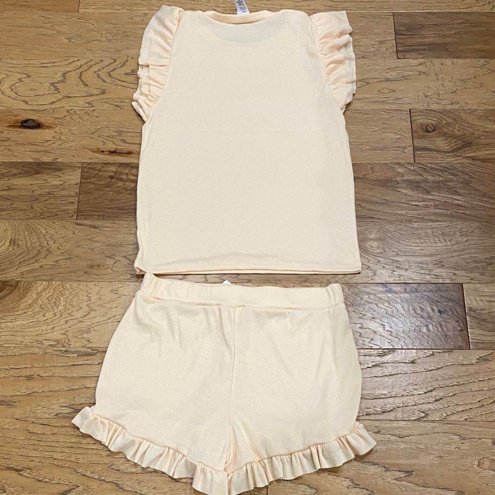 BiBi peach colored Ruffle Set size medium NWOT - Picture 4 of 5